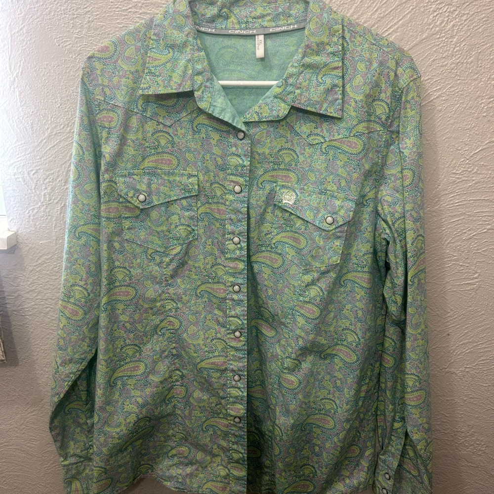 Cinch Multicolor Paisley Pearl Snap Shirt